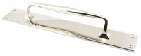 Polished Nickel 425mm Art Deco Pull Handle on Backplate