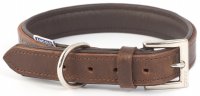 Ancol Vintage Padded Leather Dog Collar Chestnut Medium / Large