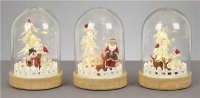 Premier Decorations Battery Operated Lit Glass Dome 20cm - Assorted