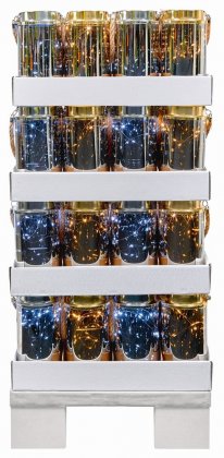 Premier Decorations Glass Jar with 15 Warm White LED 20cm - Assorted