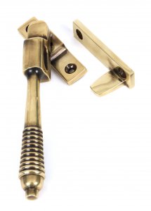 Aged Brass Night-Vent Locking Reeded Fastener