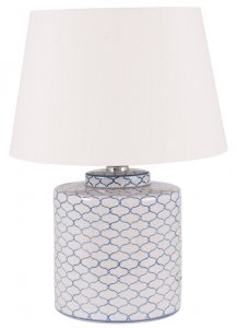 Pacific Lifestyle Demetri Grey and Blue Detail Ceramic Table Lamp