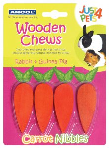 Ancol Wooden Chews Carrot Nibbles Pack of 4