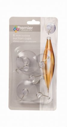Premier Decorations 43mm Suction Cups w/Metal Hook (Pack of 6)
