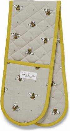 Cooksmart Bumble Bees Double Oven Glove - Organic Cotton
