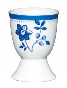 KitchenCraft Porcelain Egg Cup Blue Flower Design