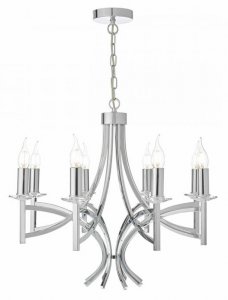 Dar Lyon 8 Light Pendant Polished Chrome/Crystal