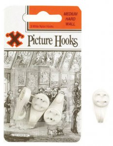 X Hardwall Medium Picture Hooks White (Pack of 3)