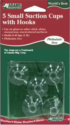 Adams Small Suction Cups with Hook (Pack of 5)