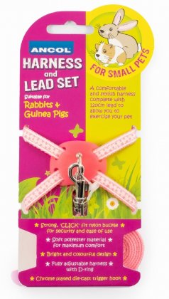 ancol Rabbit & Small Pet Harness Set - Pink