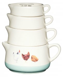 KitchenCraft Apple Farm Ceramic Measuring Cups (Set of 4)