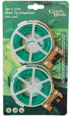Green Blade 2 Piece 25m Twist Tie Dispenser with Cutter