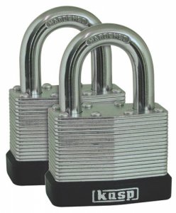 Laminated Steel Padlock 40mm Twin Pack