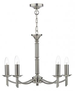 Dar Ambassador 5 Light Dual Mount Pendant Satin Chrome