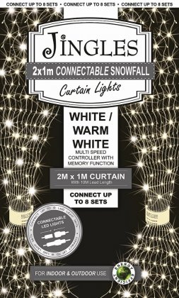 240 LED White/Warm White Connectable Snowfall Curtain Light
