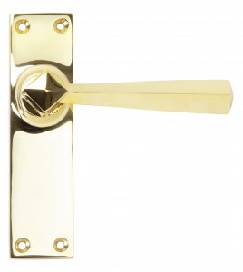 Polished Brass Straight Lever Latch Set