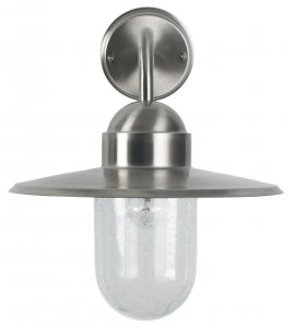 Pacific Lifestyle Lilium Brushed Steel Metal and Glass Fisherman Wall Light