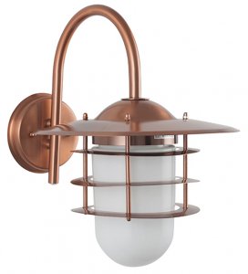 Pacific Lifestyle Centauri Copper Metal and Opaque Glass Wall Light
