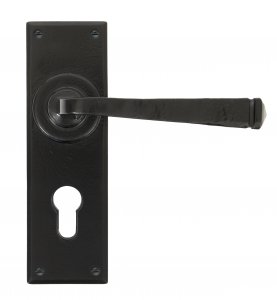 Black Avon Lever Euro Lock Set