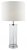 Dar Olalla Table Lamp Polished Chrome & Clear Glass w/IvoryShade