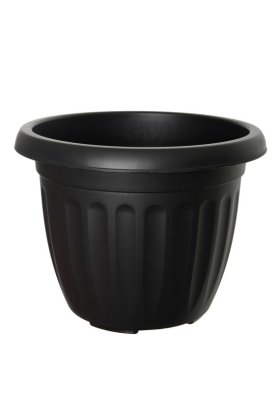 Whitefurze 40cm Black Round Athens Planter