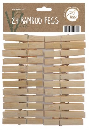 Country Club Eco Friendly Design 24 Pack Bamboo Pegs