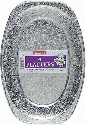Caroline Silver Foil Serving Platter - 35cm