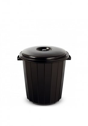 Locked Black Bin with Lid - 50L