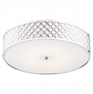 Dar Civic 2 Light Flush Small Ceiling Light Polished Chrome