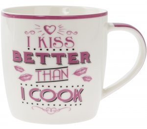 kiss better than i cook mug