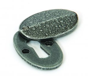 Pewter Oval Escutcheon & Cover