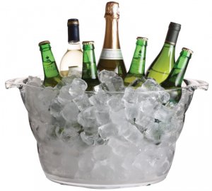 mix it clear acrylic large oval drinks pail/cooler