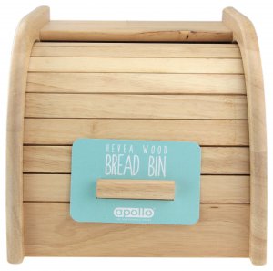 Apollo Housewares Rubberwood Mini Bread Bin 18cm x 27cm x 20cm