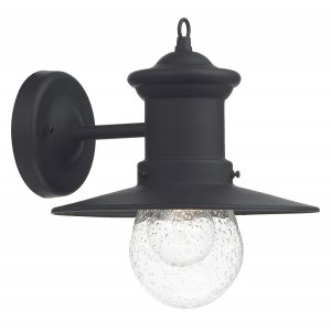 Dar Sedgewick 1 Light Lantern Black Down Facing IP44