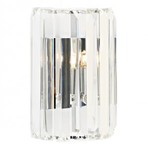 Dar Sketch 1 Light Crystal Wall Bracket Polished Chrome