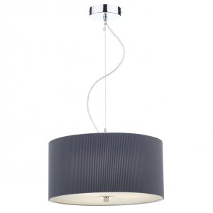 Dar Zaragoza 3 Light Pendant 40cm Grey