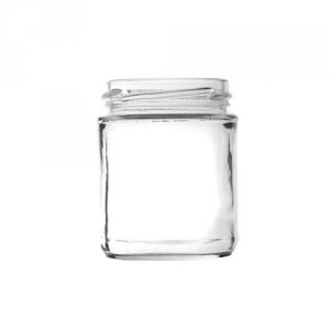 Panelled Glass Food Jar with Gold Twist Cap 190ml