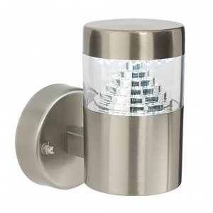 Endon Pyramid 1 Light Wall IP44 3.5W Brushed Stainless Steel