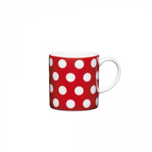 KitchenCraft Porcelain Espresso Cup 80ml - Red Polka Dot