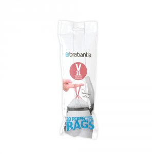 brabantia newicon 3l bin liners 20 bags - size v
