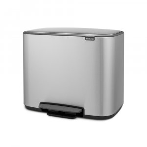 Brabantia Bo 36 Litre Pedal Bin in Fingerprint Proof Matt Steel