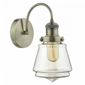 Dar Curtis 1 Light Wall Light Antique Brass/ Champagne