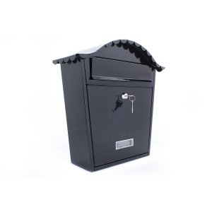 Sterling Classic Galvanised Steel Post Box in Black