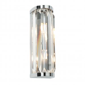 Endon Crystal 2 Light Bathroom Wall Light IP44 18W Chrome Plate