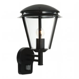 Endon Inova PIR 1 Light Wall IP44 60W Matt Black