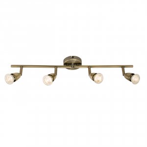 Endon Amalfi 4 Light Bar 50W Spot Light Antique Brass