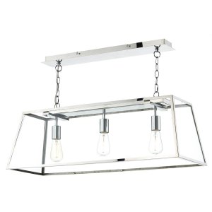 Dar Academy 3 Light Pendant In Stainless Steel