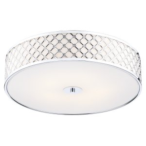 Dar Civic 5 Light Flush Large Ceiling Light Polished Chrome