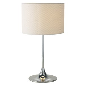Dar Delta Table Lamp Polished Chrome with Shade