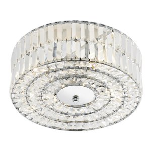 Dar Errol Crystal Semi Flush Fitting Polished Chrome